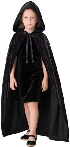 Black Halloween Umhang Kinder 120CM Schwarz Samt Cape Vampir Kostüm(S)  
Schwarzer Halloween Umhang für Kinder 120CM Kap