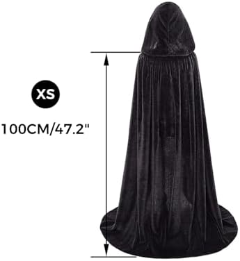 Black Halloween Umhang Kinder 120CM Schwarz Samt Cape Vampir Kostüm(S)  
Schwarzer Halloween Umhang für Kinder 120CM Kap