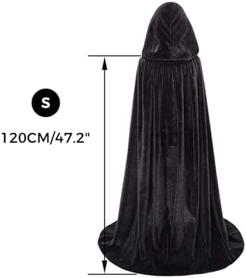 Black Halloween Umhang Kinder 120CM Schwarz Samt Cape Vampir Kostüm(S)  
Schwarzer Halloween Umhang für Kinder 120CM Kap