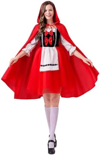  Halloween Kostüm Damen Mittelalter Kleider und Umhang mit Kapuze
| Samt Vampir Umhang Kostüm für Halloween Karneval
| M