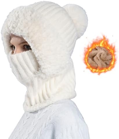 Generischer Plüsch Sturmhaube Mütze 3-in-1 Wintermütze für Damen