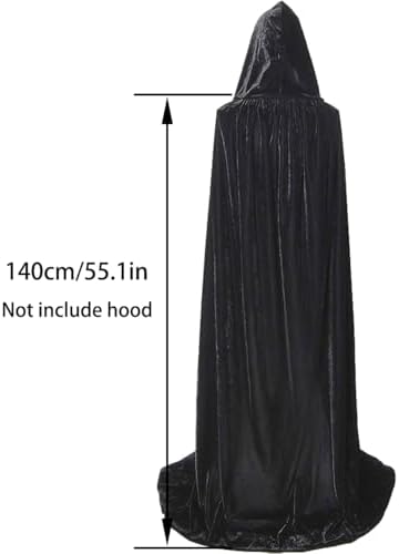 Black Halloween Umhang Kinder 120CM Schwarz Samt Cape Vampir Kostüm(S)  
Schwarzer Halloween Umhang für Kinder 120CM Kap