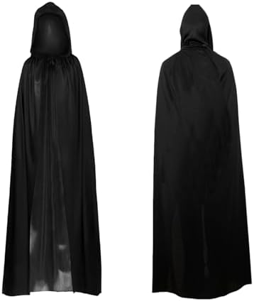 Kinder Umhang mit Kapuze für Halloween Schwarz(90cm)  
Zauberumhang KinderVampir Umhang Schwarz für Halloween Party(90cm