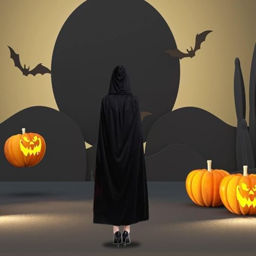 Halloween Kostüm Schwarz Doppelseitig Zauberumhang Mädchen Party