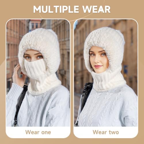 Generischer Plüsch Sturmhaube Mütze 3-in-1 Wintermütze für Damen