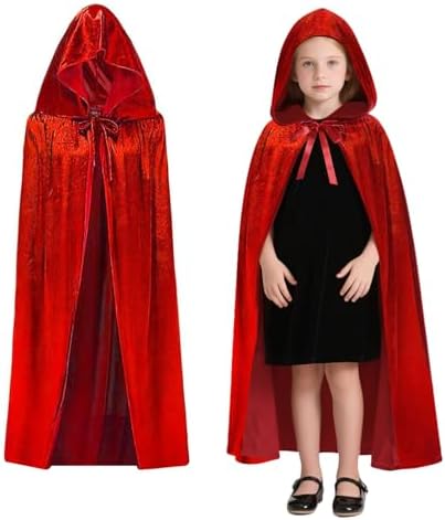 Black Halloween Umhang Kinder 120CM Schwarz Samt Cape Vampir Kostüm(S)  
Schwarzer Halloween Umhang für Kinder 120CM Kap
