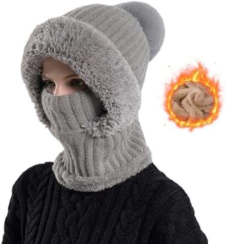 Generischer Plüsch Sturmhaube Mütze 3-in-1 Wintermütze für Damen