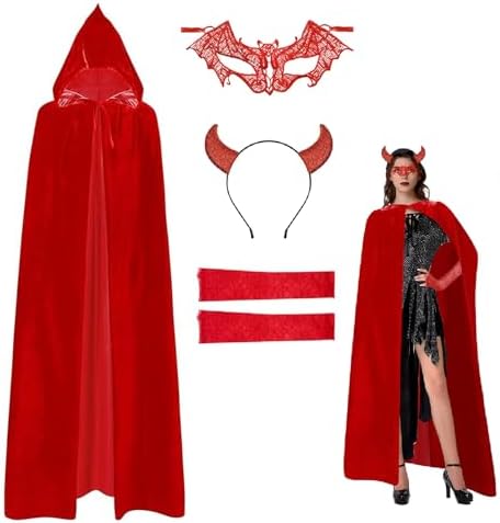 Halloween Umhang mit Kapuze Rot Erwachsene Teufel Kostüm (Rot)
Halloween Umhang mit Kapuze Rot Hexenkostüm für Erwachsen