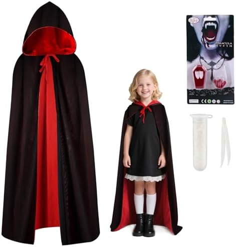 Halloween Vampir Kostüm für Kinder mit 3 Stück Zähne und Umhang
Halloween Vampir Umhang für Damen: Das perfekte Teufel K