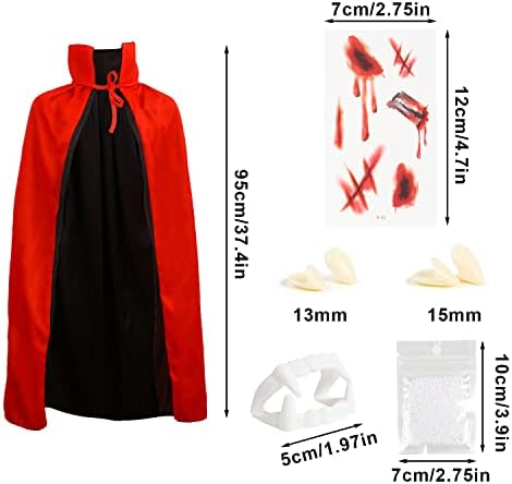 DERAYEE Vampir Kostüm, ideal für Kinder zum Halloween, moderne Design und Comfort_fit, Größe L