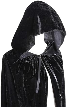 Black Halloween Umhang Kinder 120CM Schwarz Samt Cape Vampir Kostüm(S)  
Schwarzer Halloween Umhang für Kinder 120CM Kap