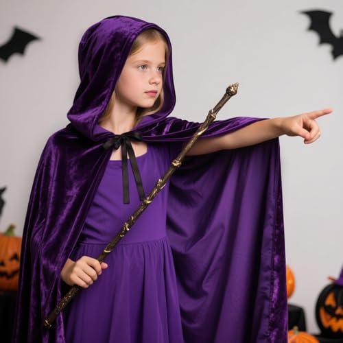 Black Halloween Umhang Kinder 120CM Schwarz Samt Cape Vampir Kostüm(S)  
Schwarzer Halloween Umhang für Kinder 120CM Kap