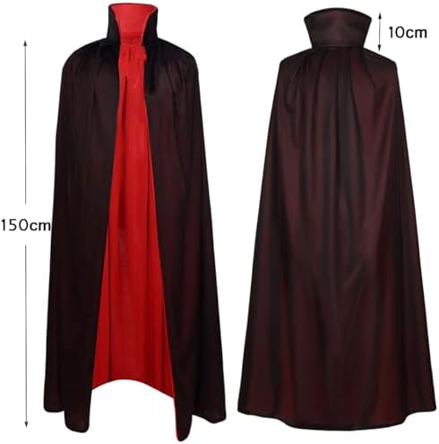  Vampir Umhang Schwarz-Rot Für Erwachsene Halloween Masquerade Cosplay Zubehör
| Doppelseiten Vampir Umhang Schwarzes Ro