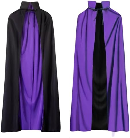 Halloween-Vampir-Umhang Unisex Reversibel Hexenumhang mit Stehkragen zur Cosplay Maskerade Party Hexenkostüme - Größe L