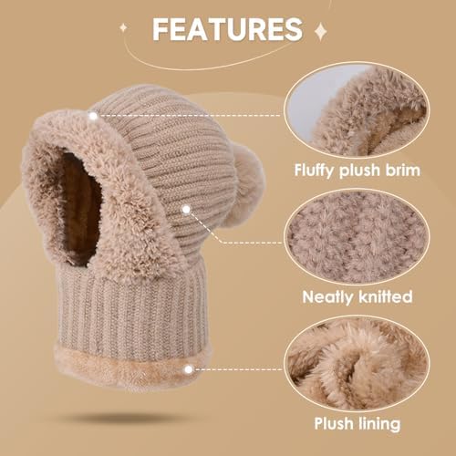 Generischer Plüsch Sturmhaube Mütze 3-in-1 Wintermütze für Damen