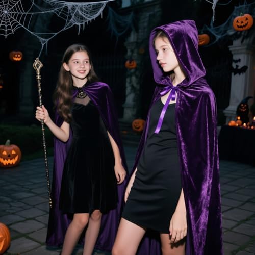 Black Halloween Umhang Kinder 120CM Schwarz Samt Cape Vampir Kostüm(S)  
Schwarzer Halloween Umhang für Kinder 120CM Kap