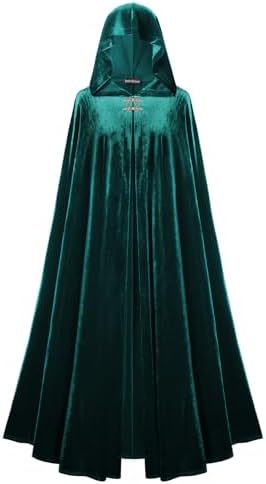 SCARLET DARKNESS Damen Maxi Samt Kapuzenumhang für Mittelalter-Themen mit großem Umhangsauschnitt und Passform 140x200cm