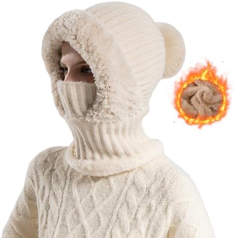 Generischer Plüsch Sturmhaube Mütze 3-in-1 Wintermütze für Damen