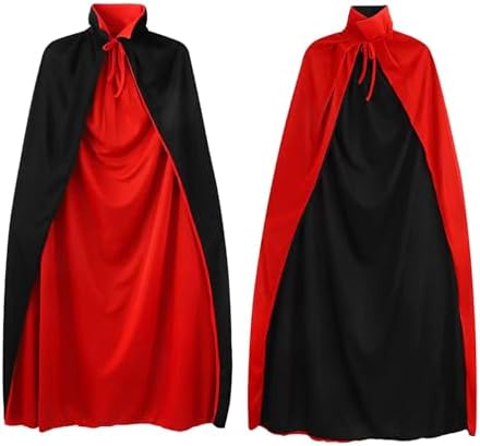 Halloween KostüM Stehkragen Vampir Umhang für Damen und Herren, Halloween Costume Vampir KostüM reversible für Party und