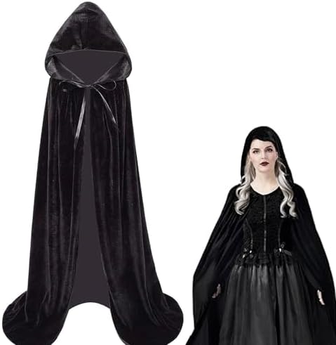 Black Halloween Umhang Kinder 120CM Schwarz Samt Cape Vampir Kostüm(S)  
Schwarzer Halloween Umhang für Kinder 120CM Kap