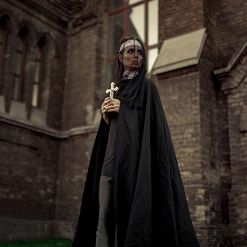  Schwarzep Vampir-Umhang für Erwachsene Halloween- und Karnevals-Kostüm (90-180cm)