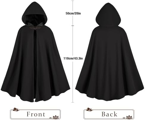 Renaissance Kapuzenmantel Mittelalter Umhang Herren Hexenmantel Gothic Cosplay Cape Halloween Kostüm (Grün)  
Renaissanc
