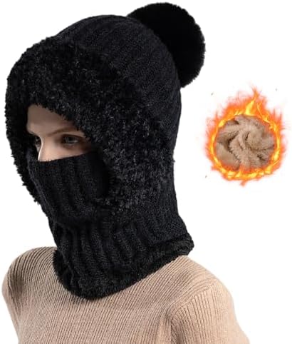 Generischer Plüsch Sturmhaube Mütze 3-in-1 Wintermütze für Damen