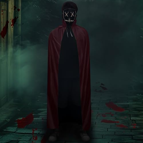 Halloween-Vampir-Umhang Unisex Reversibel Hexenumhang mit Stehkragen zur Cosplay Maskerade Party Hexenkostüme - Größe L