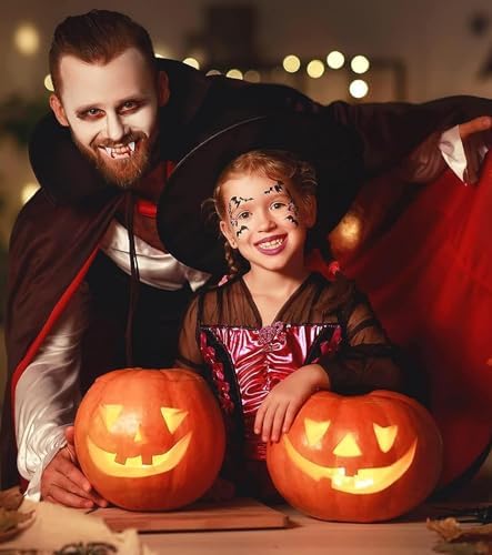 Halloween KostüM Stehkragen Vampir Umhang für Damen und Herren, Halloween Costume Vampir KostüM reversible für Party und