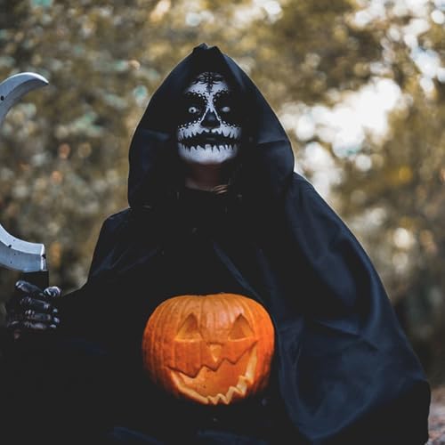 Kinder Umhang mit Kapuze für Halloween Schwarz(90cm)  
Zauberumhang KinderVampir Umhang Schwarz für Halloween Party(90cm