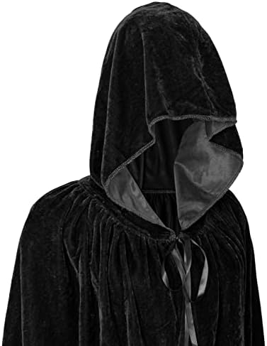 Samt Halloween Umhang mit Kapuze - Vampir Kostüm für Erwachsene - Qualitätsparticulier Halloween Kostüme