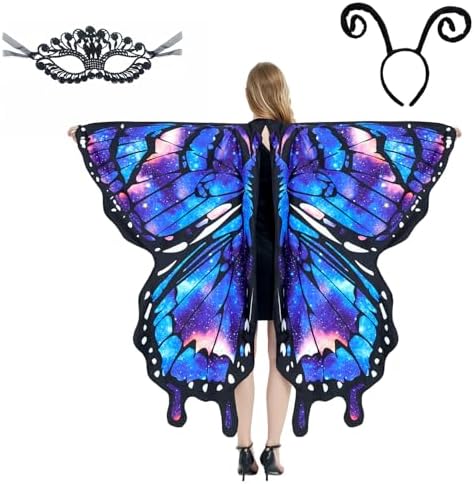  **Fae-Wings fuer Erwachsene, Feenflügel, Perfekt fuer deine Halloween-Kostümierung**
| **3-teiliges Schmetterlings-Kost