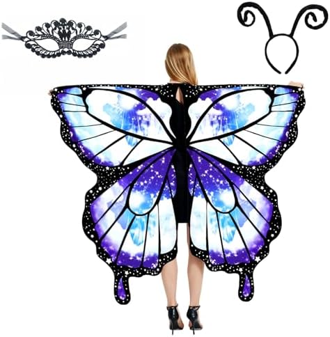  **Fae-Wings fuer Erwachsene, Feenflügel, Perfekt fuer deine Halloween-Kostümierung**
| **3-teiliges Schmetterlings-Kost