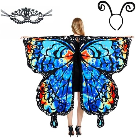  **Fae-Wings fuer Erwachsene, Feenflügel, Perfekt fuer deine Halloween-Kostümierung**
| **3-teiliges Schmetterlings-Kost
