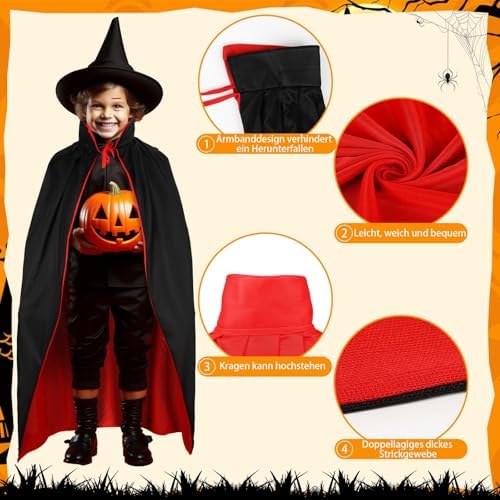 Vampir Kostüm Kinder Halloween 120cm Umhang Cosplay Party