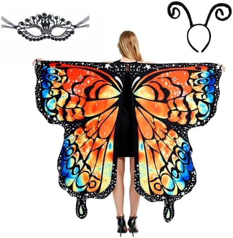  **Fae-Wings fuer Erwachsene, Feenflügel, Perfekt fuer deine Halloween-Kostümierung**
| **3-teiliges Schmetterlings-Kost