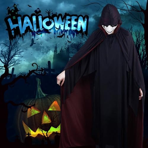 Ulife Mall Umhang mit Kapuze für Herren und Damen - Halloween und Weihnachten - Vampir Kostüm - 120cm