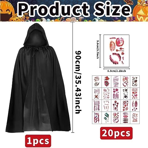 Halloween Umhang Kinder Schwarzer Kapuze Cosplay Vampir Kostüm Wasserdichte Narben USAKinder Halloween Party Zubehör (90