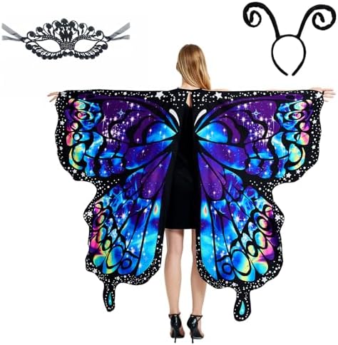  **Fae-Wings fuer Erwachsene, Feenflügel, Perfekt fuer deine Halloween-Kostümierung**
| **3-teiliges Schmetterlings-Kost
