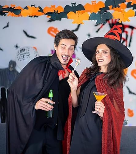 Halloween KostüM Stehkragen Vampir Umhang für Damen und Herren, Halloween Costume Vampir KostüM reversible für Party und