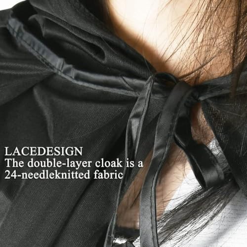 Halloween Kostüm Schwarz Doppelseitig Zauberumhang Mädchen Party