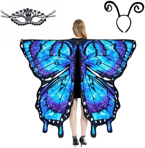  **Fae-Wings fuer Erwachsene, Feenflügel, Perfekt fuer deine Halloween-Kostümierung**
| **3-teiliges Schmetterlings-Kost