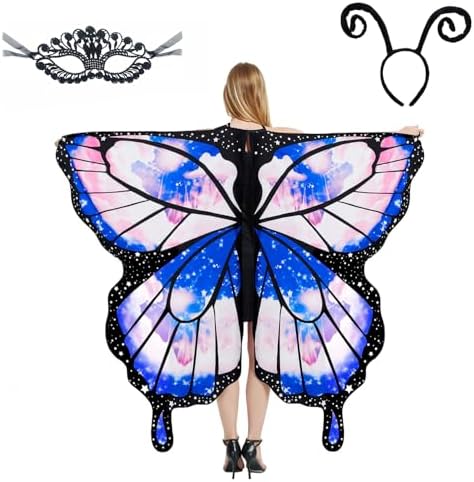  **Fae-Wings fuer Erwachsene, Feenflügel, Perfekt fuer deine Halloween-Kostümierung**
| **3-teiliges Schmetterlings-Kost