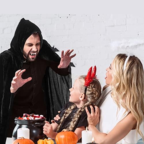 Generisch Schwarzer Kapuzenumhang für Erwachsene, Perfect Halloween Kostüm, Unisex Mantel 150CM