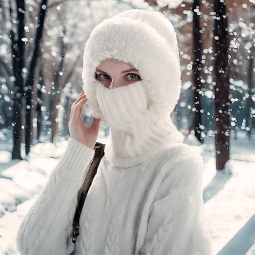 Generischer Plüsch Sturmhaube Mütze 3-in-1 Wintermütze für Damen