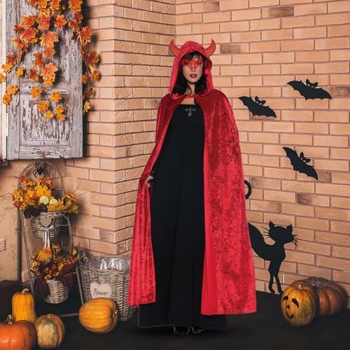 Halloween Umhang mit Kapuze Rot Erwachsene Teufel Kostüm (Rot)
Halloween Umhang mit Kapuze Rot Hexenkostüm für Erwachsen