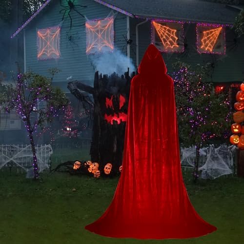  Vampir Kostüm Damen für Halloween Schwarz Samt Cape mit Kapuze Erwachsene Dracula Look
| Halloween Kostüm Erwachsene Sc