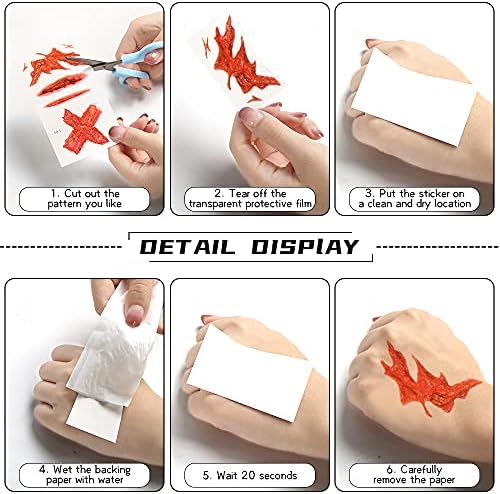  Halloween Umhang mit Kapuze Erwachsene, Blutig Tattoo-Aufkleber Set, Samt Vampir Cape Rot
| Halloween Umhänge Kostüm Er