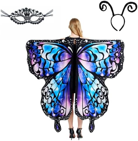  **Fae-Wings fuer Erwachsene, Feenflügel, Perfekt fuer deine Halloween-Kostümierung**
| **3-teiliges Schmetterlings-Kost