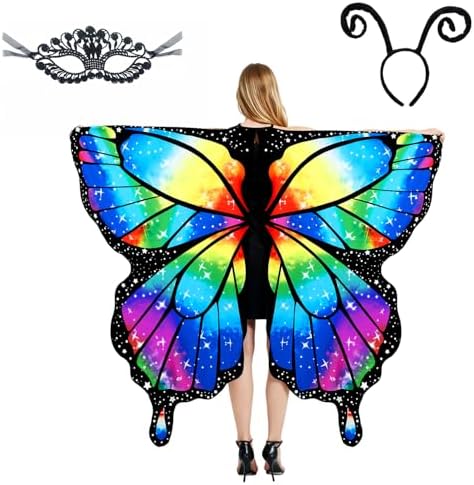  **Fae-Wings fuer Erwachsene, Feenflügel, Perfekt fuer deine Halloween-Kostümierung**
| **3-teiliges Schmetterlings-Kost